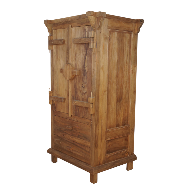 Servant Teak Dolap – 2 kapaklı, 2 çekmeceli